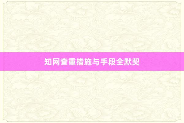 知网查重措施与手段全默契
